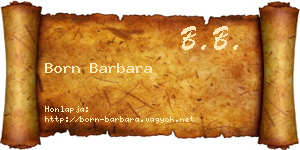 Born Barbara névjegykártya